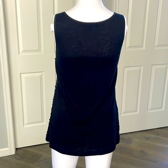 Express Sequin Print (Front Only) Black Tank Top-Small - Picture 4 of 7